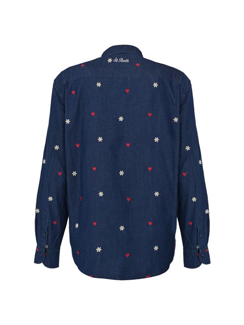 Camicia Meredith in chambray di cotone con ricamo fiori e cuori Mc2 Saint Barth | MDH00100362L